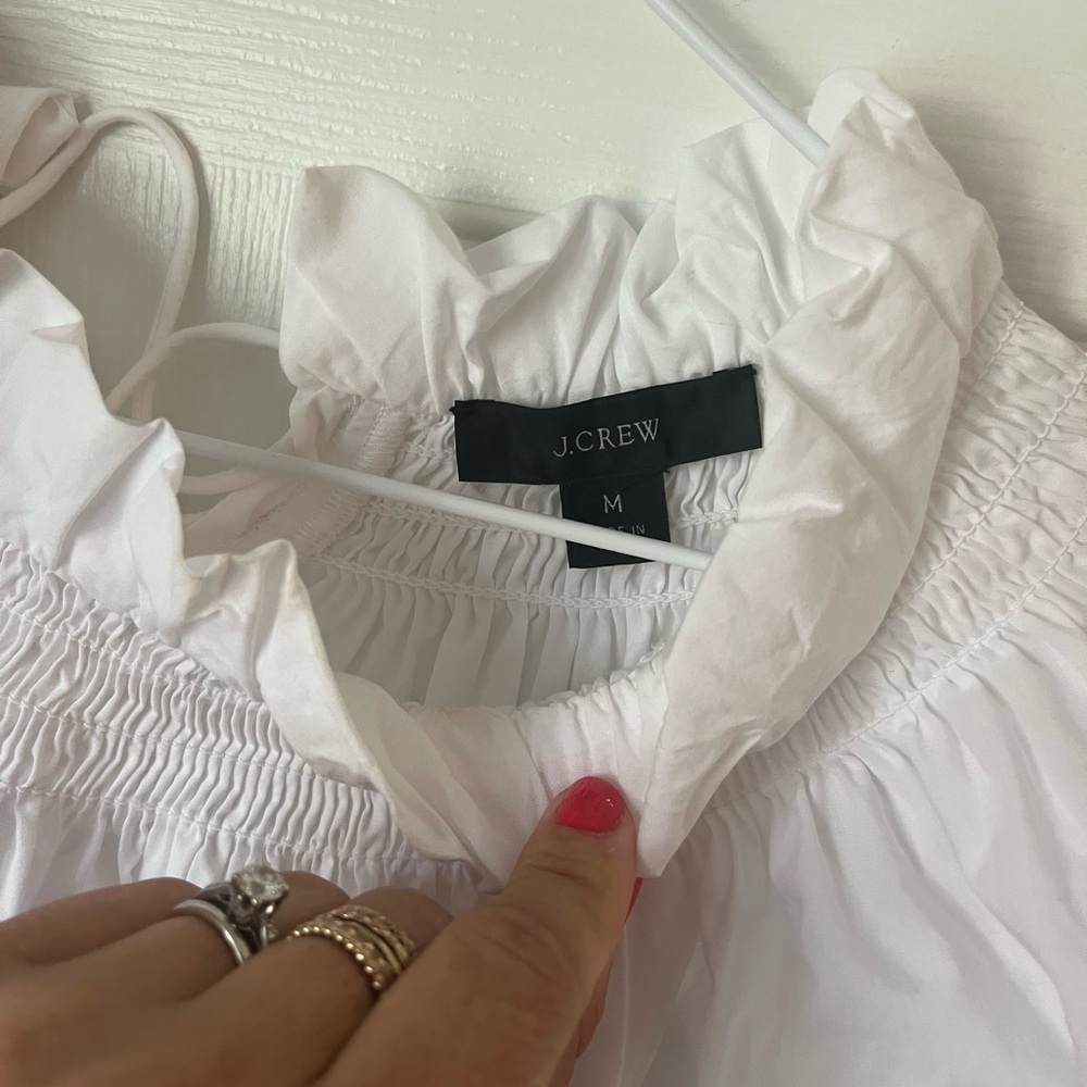 J. Crew Ruffled White Top - Picture 3 of 3